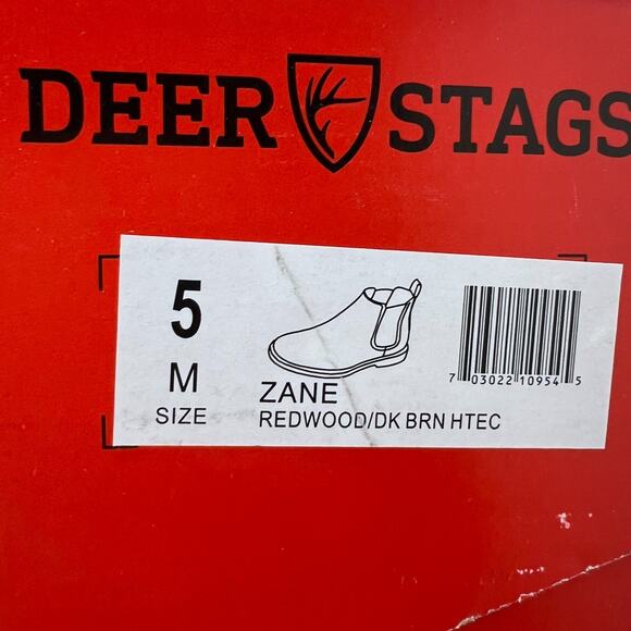 Deer Stags Zane Leather Pull On Boot Redwood/Dark Brown Boy's US 5M - Picture 7 of 7